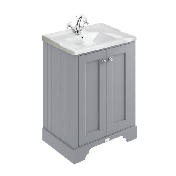 Bayswater 62 cm kommod, plummet grey och porslin