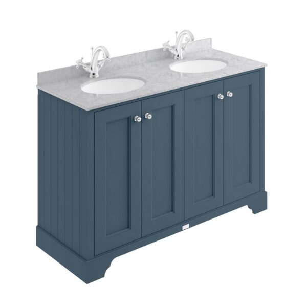 Bayswater dubbel 122 cm kommod blå med grå topp