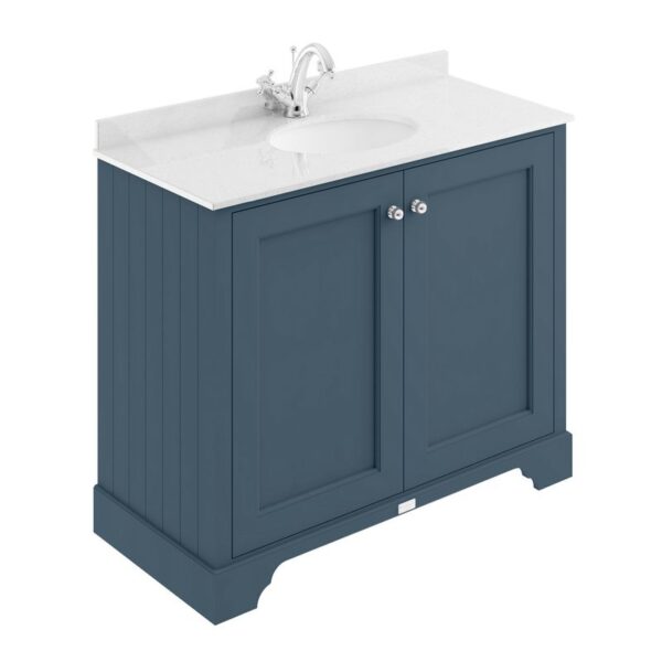 Bayswater 102 cm kommod blå med vit topp