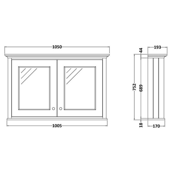 Bayswater spegelskåp 105 cm