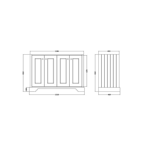 Bayswater 122 cm dubbel kommod