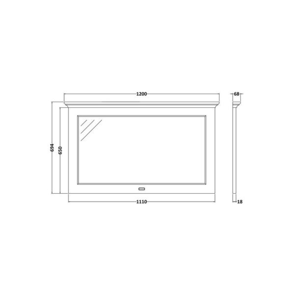 Bayswater spegel ca 120x70 cm