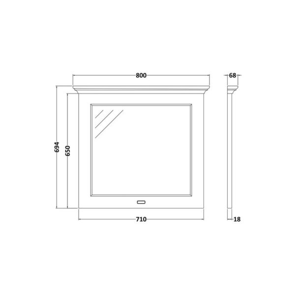 Bayswater spegel ca 80x70 cm