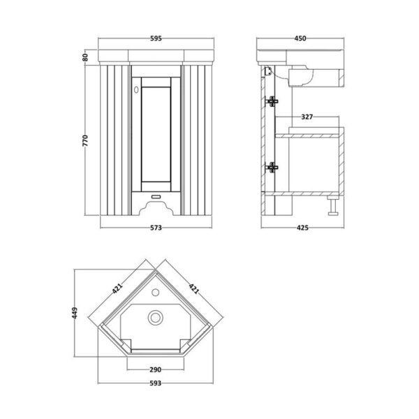 Bayswater hörnkommod