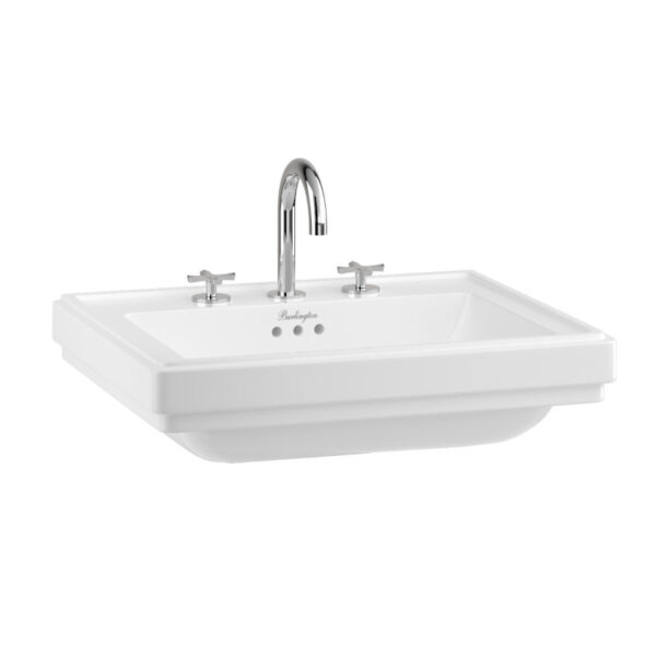 Riviera tvättställ 58 cm, tre blandarhål Riviera tvättställ 58 cm, tre blandarhål