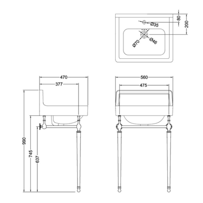 Mått contemporary 56 på metallställning