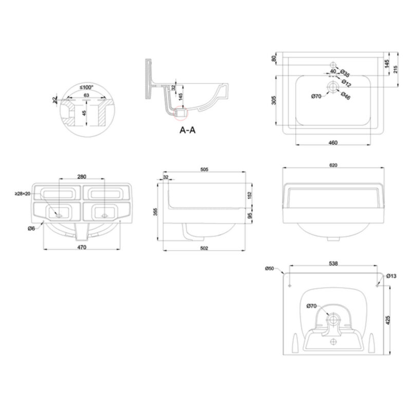Mått contemporary 61 cm tvättställ