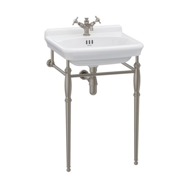Guild 56 cm tvättställ med borstad nickel metallställning
