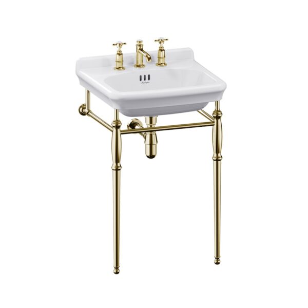 Guild 56 cm tvättställ med guldfärgad metallställning