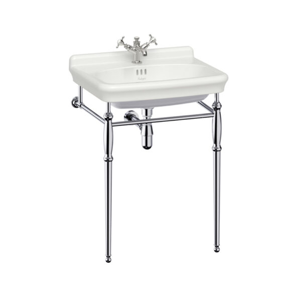 Guild 62 cm tvättställ med kromad metallställning