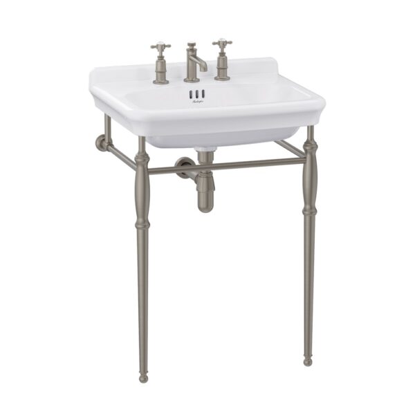 Guild 62 cm tvättställ med borstad nickel metallställning