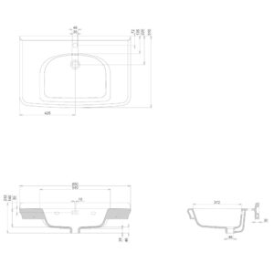 Guild tvättställ 85 cm på piedestal