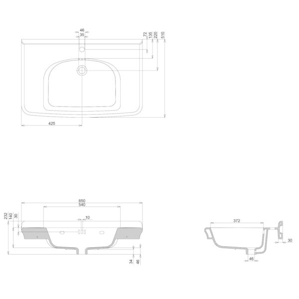 Mått Guild 85 cm tvättställ