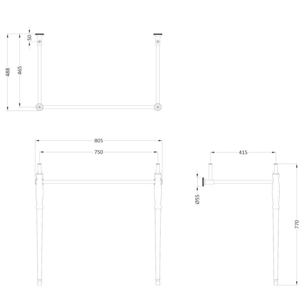 Mått Guild 85 cm metallställning Mått Guild 85 cm metallställning