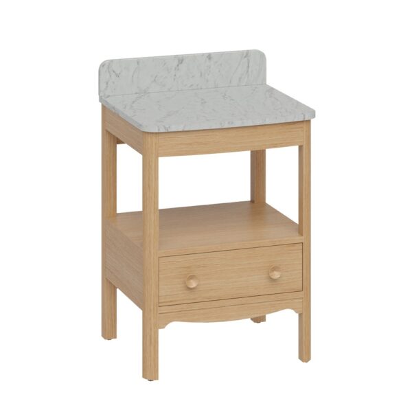 Guild 62 cm light oak kommod och topp i Carrara-minerva.