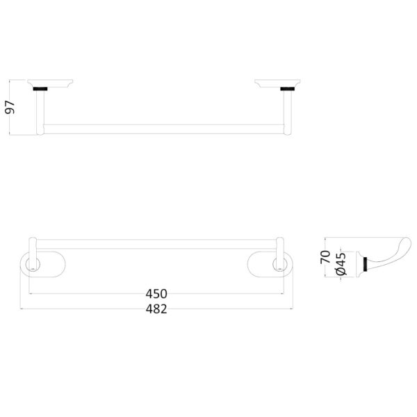 Guild handduksstång mått
