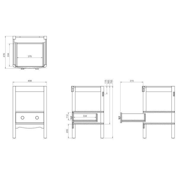 Guild 56 cm kommod mått Guild 56 cm kommod mått