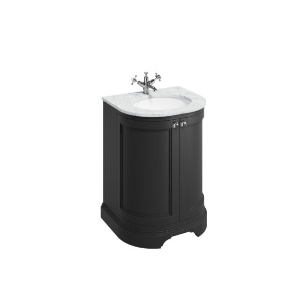 Burlington 65 cm rundad kommod, matt svart