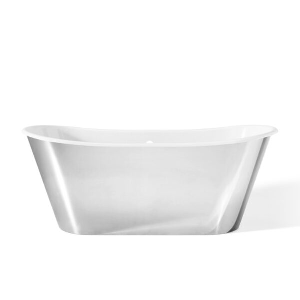 Iris gjutjärnsbadkar 170 cm i polerat rostfritt stål