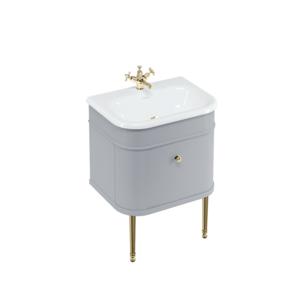 Chalfont 65 cm grå kommod och guldfärgade detaljer