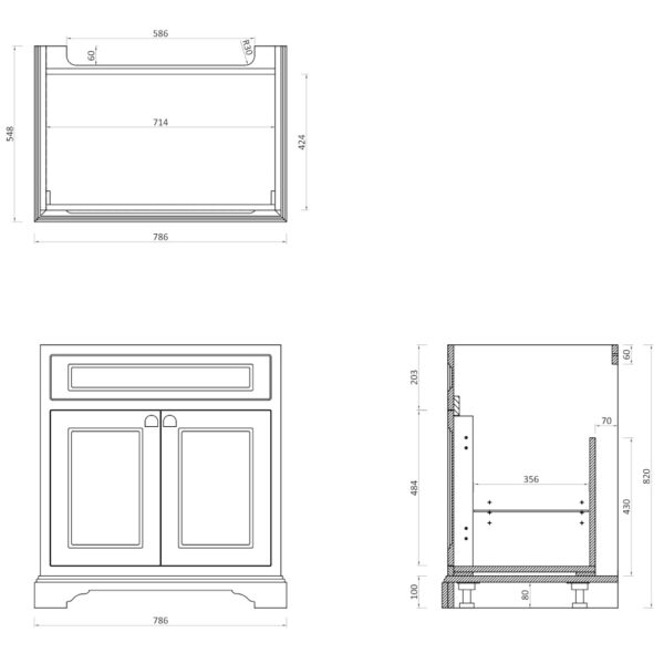 Mått 75 cm Burlington-möbel
