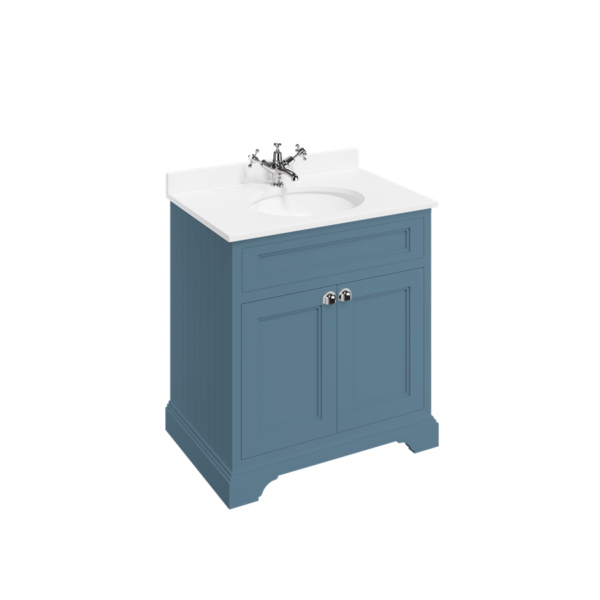 Burlington 75 cm kommod blå med vit minerva