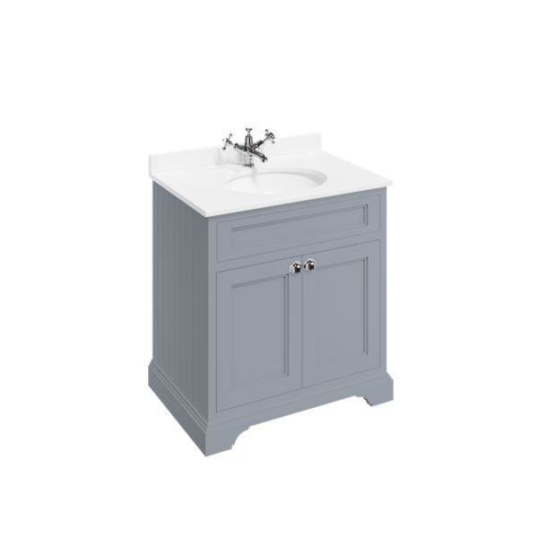 Burlington 75 cm kommod grå med vit minerva