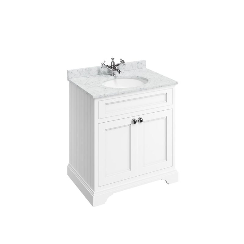 Burlington 75 cm kommod vit med carrara-minerva