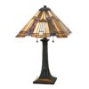 Inglenook bordslampa i Tiffany-stil