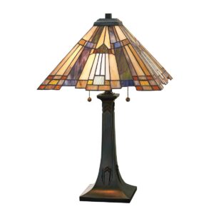 Inglenook bordslampa i Tiffany-stil