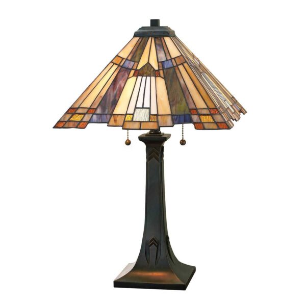 Inglenook bordslampa i Tiffany-stil